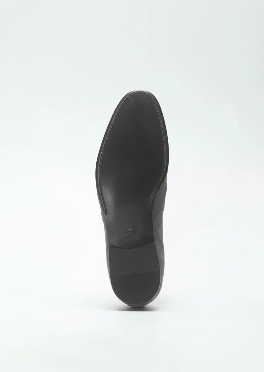 Gri Süet Klasik Loafer - 4