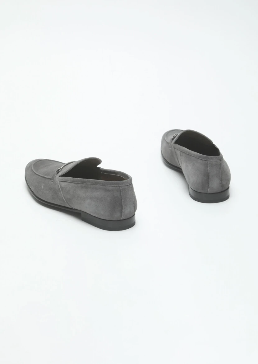 Gri Süet Klasik Loafer - 5