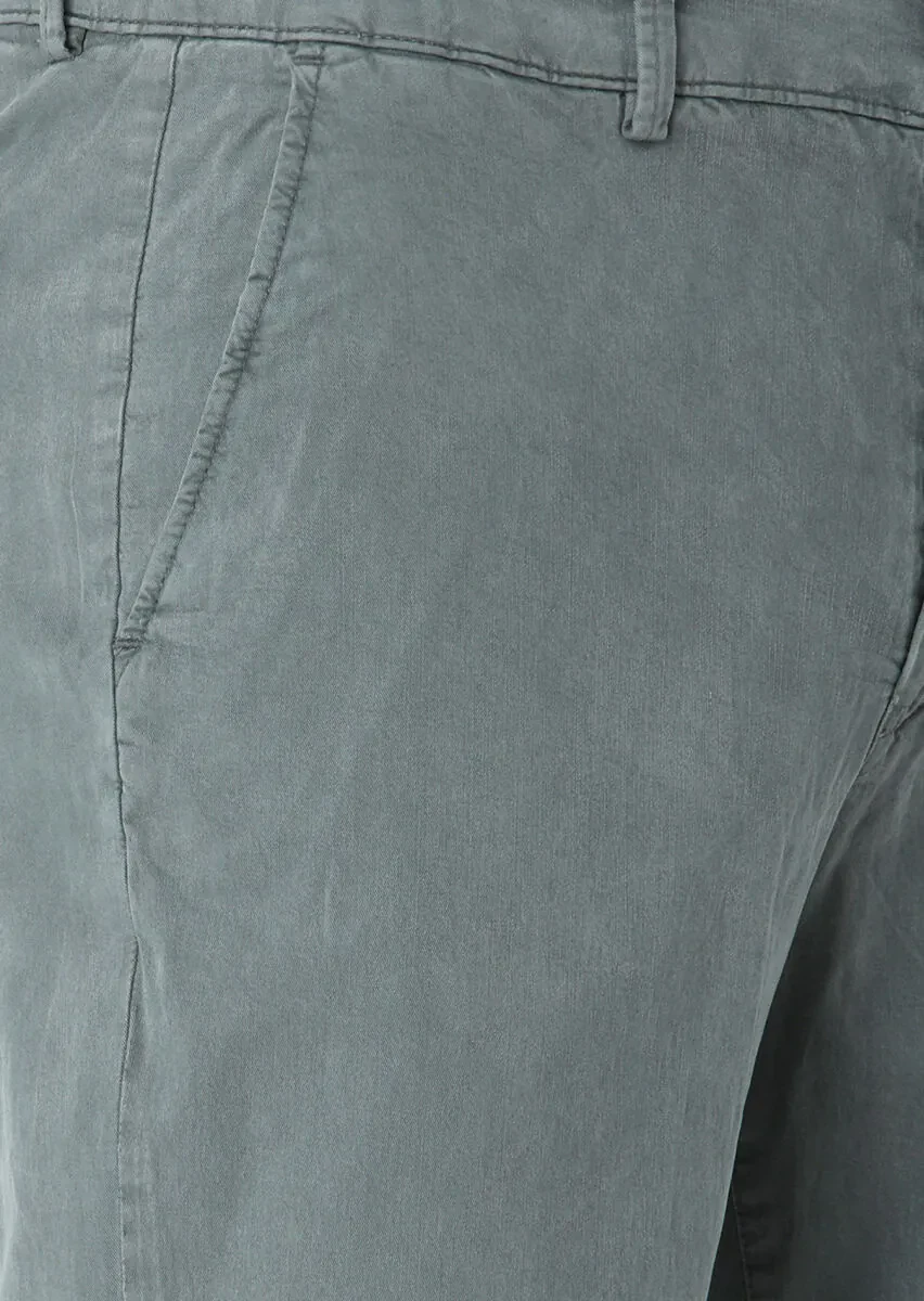 Haki Düz Dokuma Jogging Fit Casual Pamuk Karışımlı Pantolon - 2