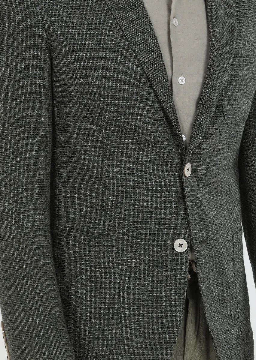 Haki Mikro Zeroweight Slim Fit Pamuk Karışımlı Ceket - 5