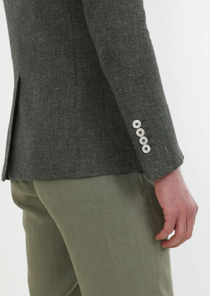 Haki Mikro Zeroweight Slim Fit Pamuk Karışımlı Ceket - 6