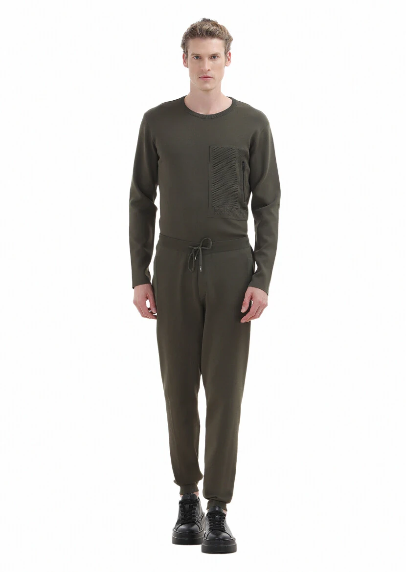 Haki Örme Regular Fit Casual Trıko Pantolon - RAMSEY