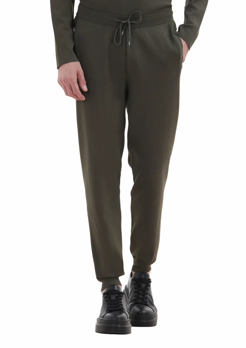 Haki Örme Regular Fit Casual Trıko Pantolon - RAMSEY