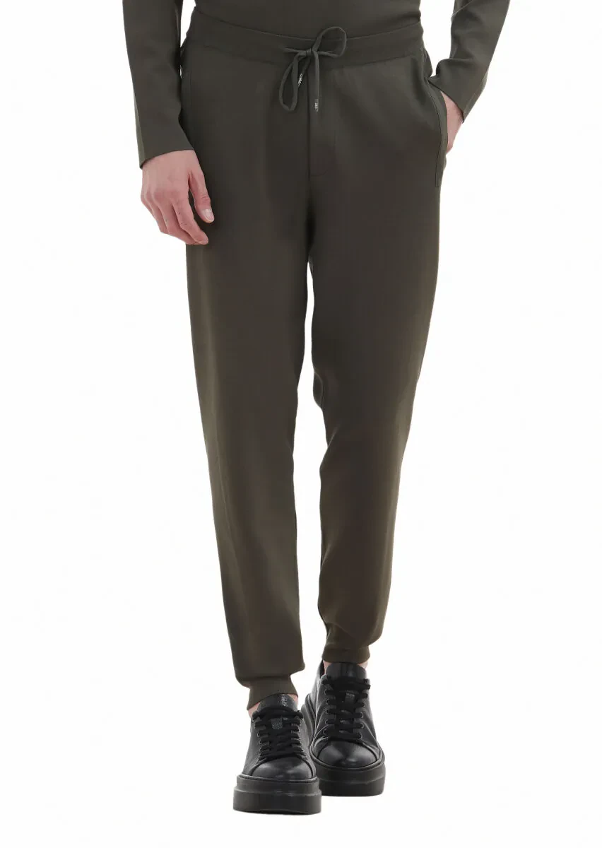 Haki Örme Regular Fit Casual Trıko Pantolon - 2