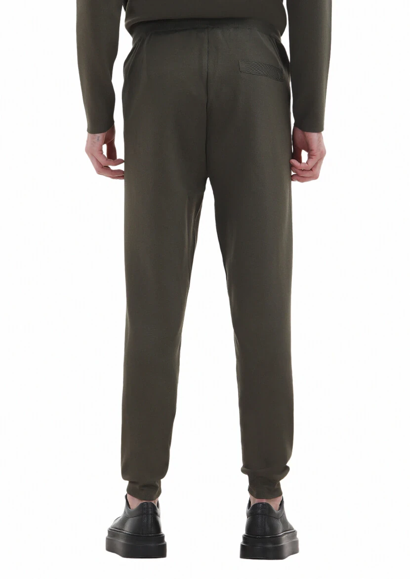 Haki Örme Regular Fit Casual Trıko Pantolon - 4