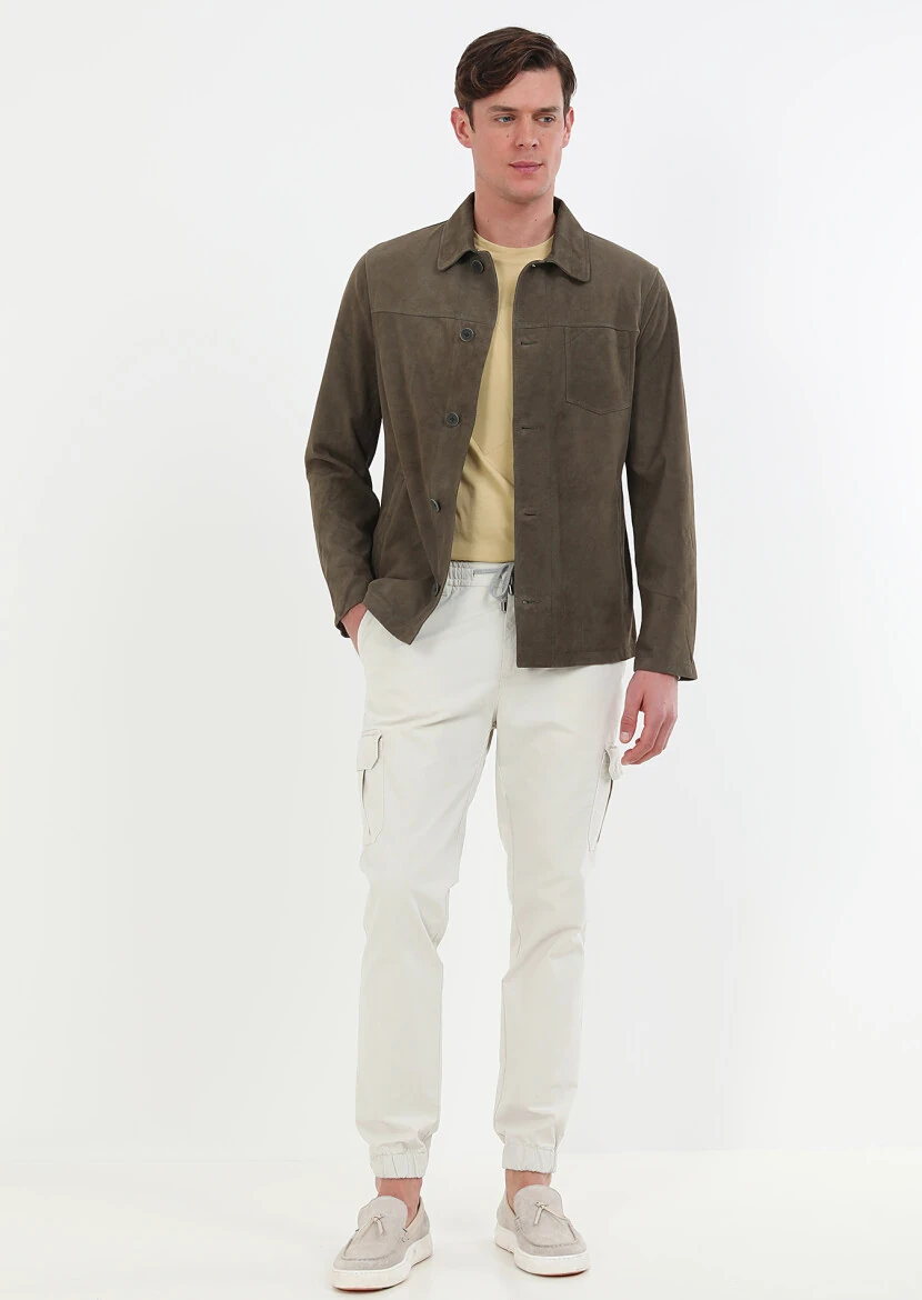 Haki Regular Fit Derı Ceket - 1