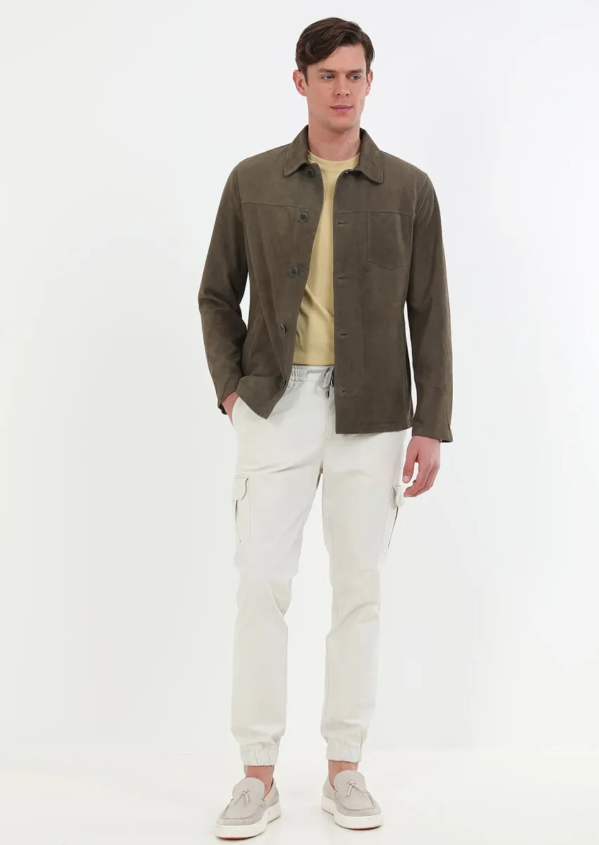 Haki Regular Fit Derı Ceket - 1