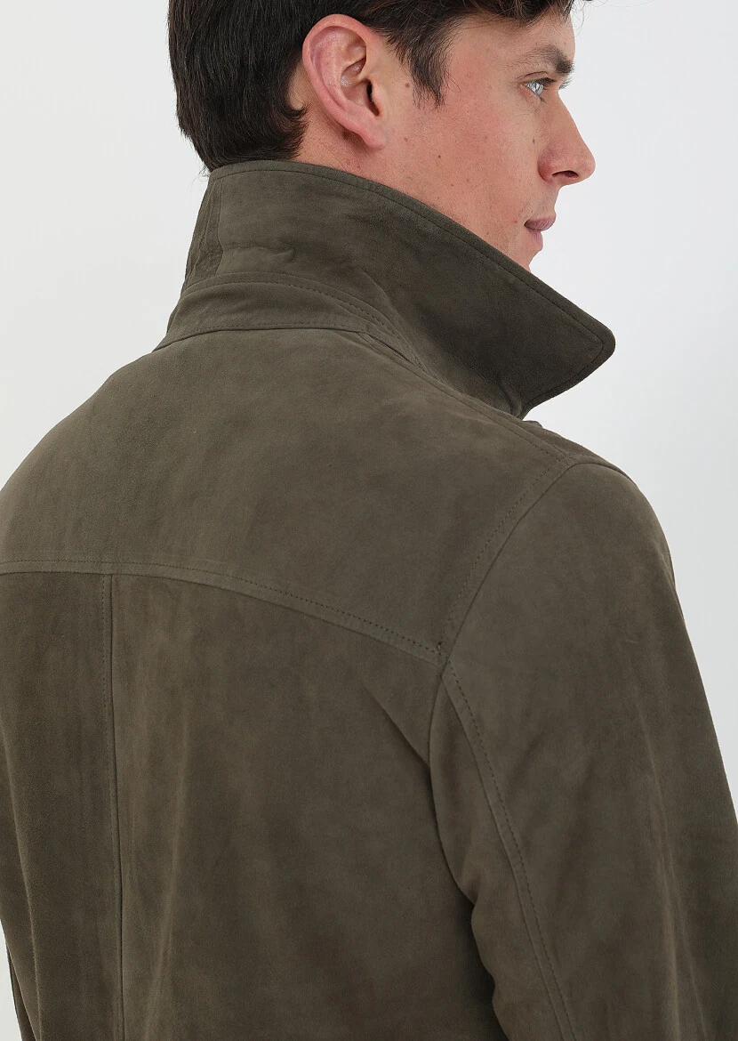 Haki Regular Fit Derı Ceket - 6