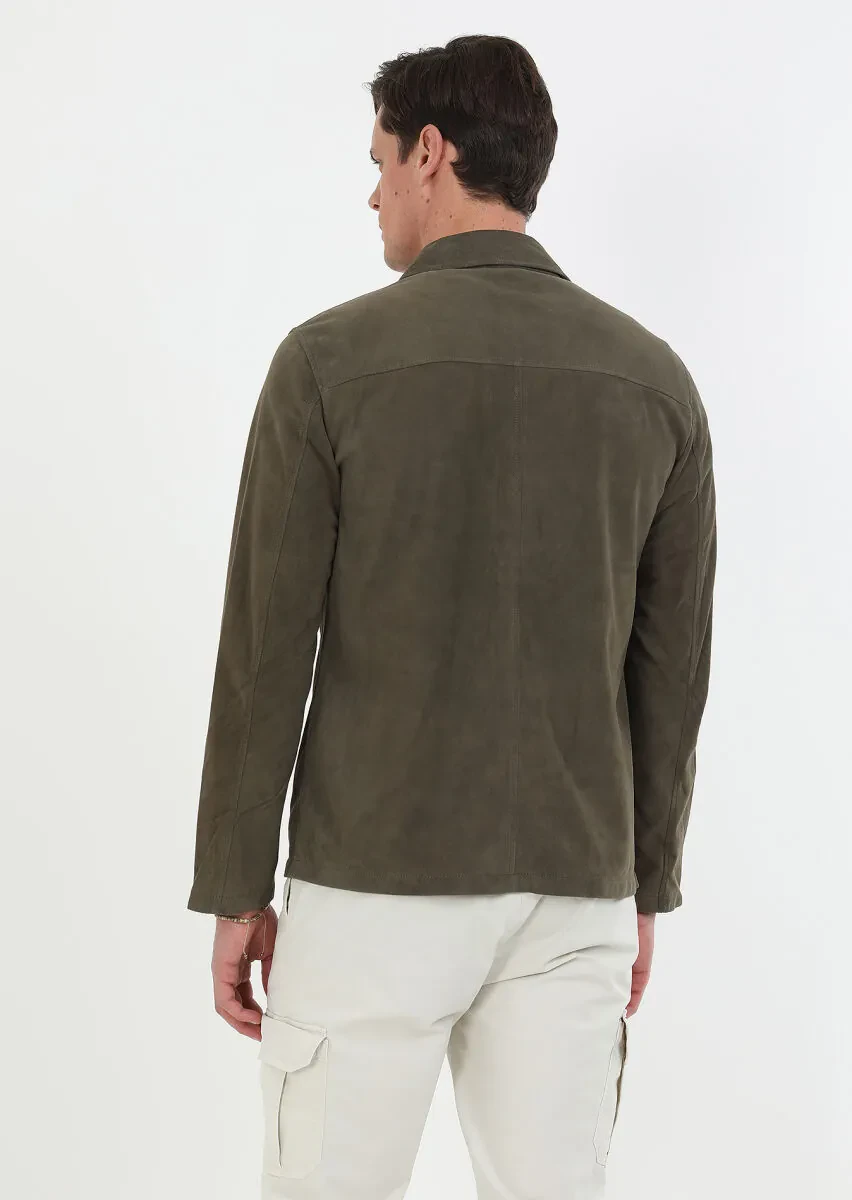 Haki Regular Fit Derı Ceket - 7