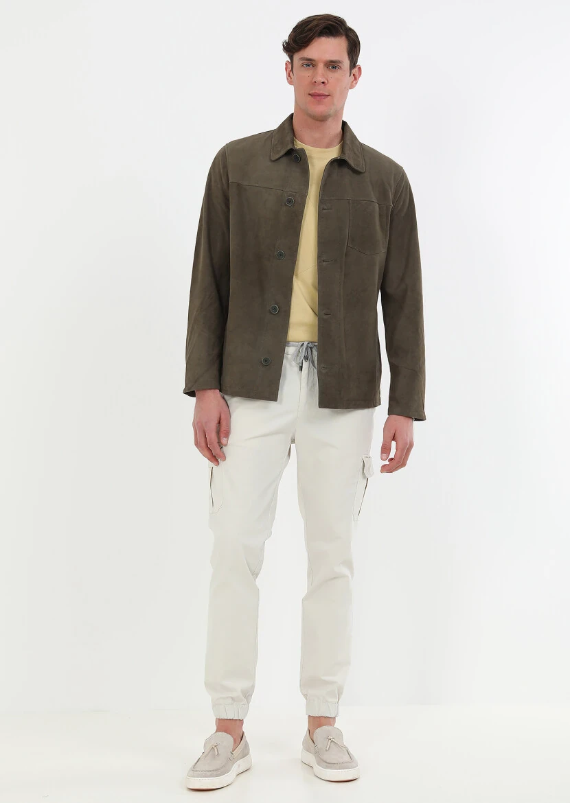 Haki Regular Fit Derı Ceket - 8