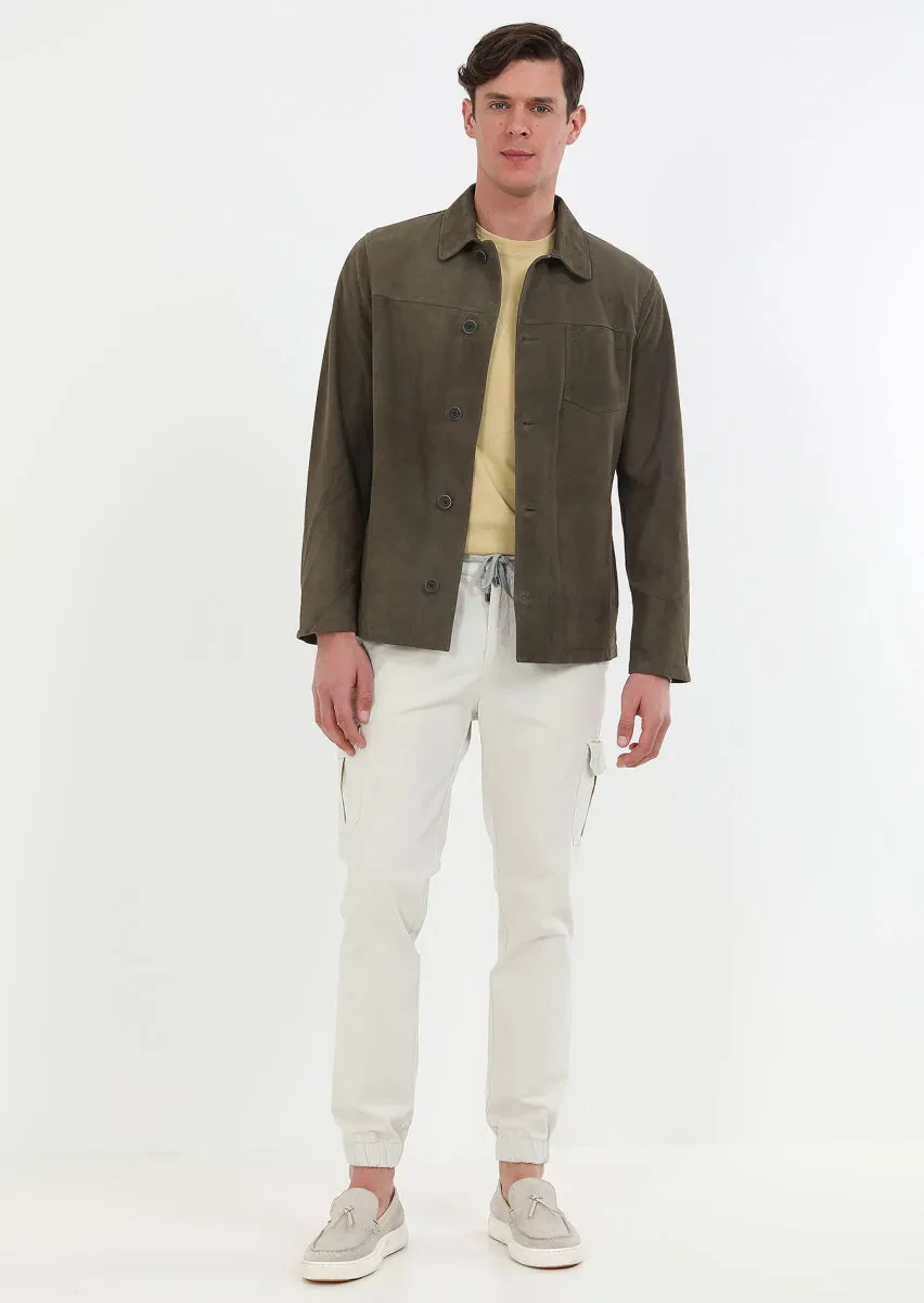 Haki Regular Fit Derı Ceket - 8