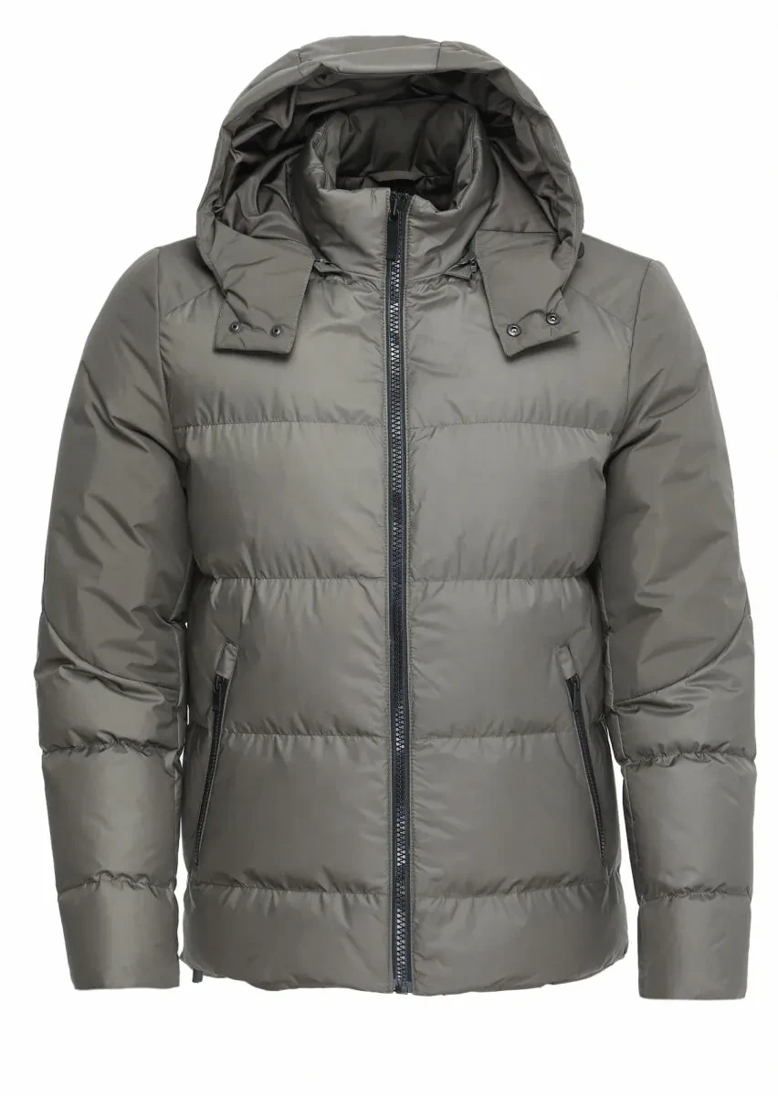 Haki Regular Fit Dik Yaka Casual Dokuma Mont - 7