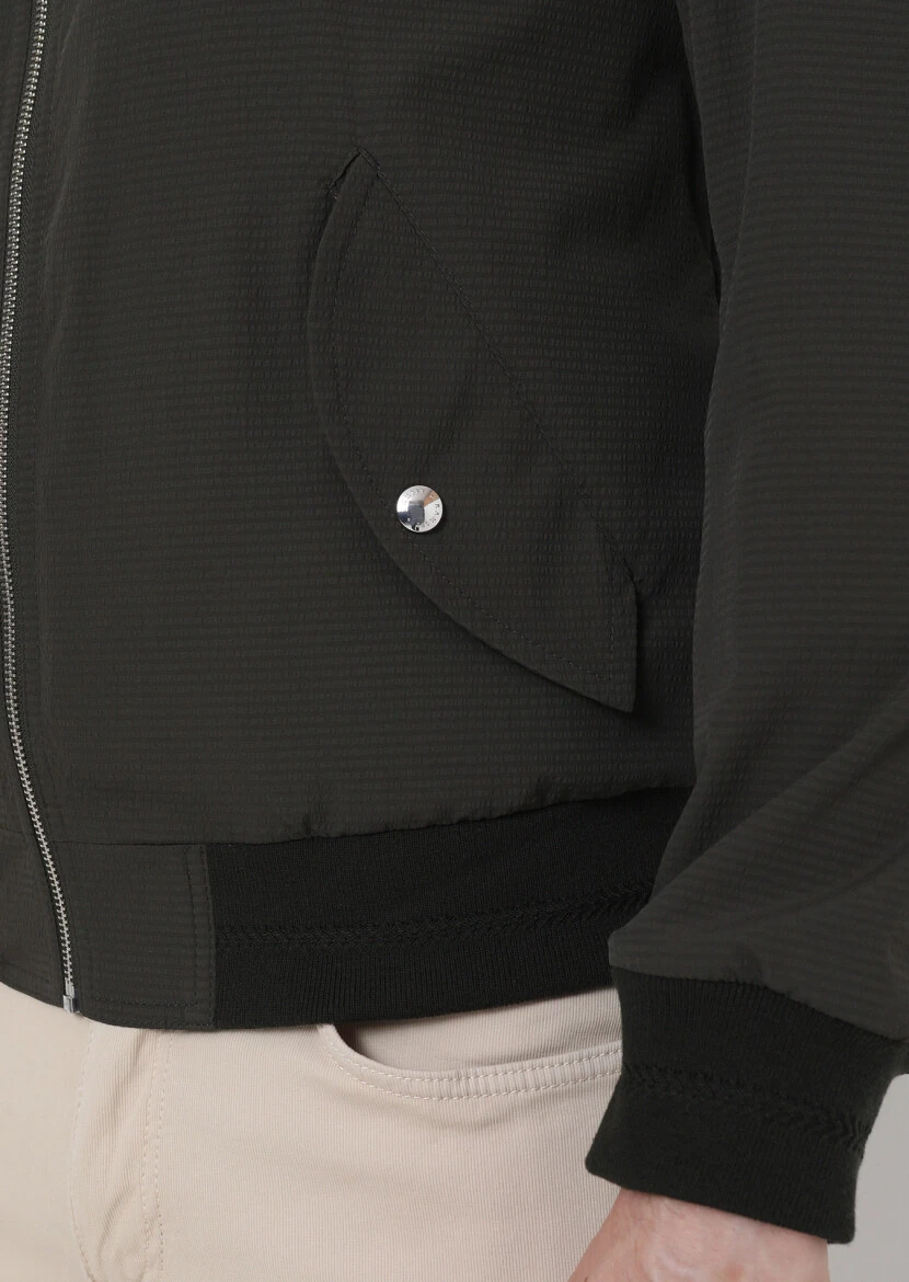 Haki Regular Fit Dik Yaka Casual Dokuma Mont - 7