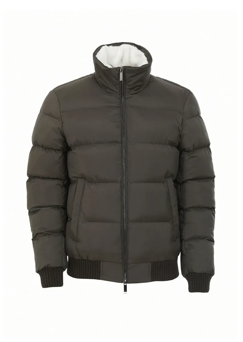 Haki Regular Fit Dik Yaka Casual Dokuma Mont - 7