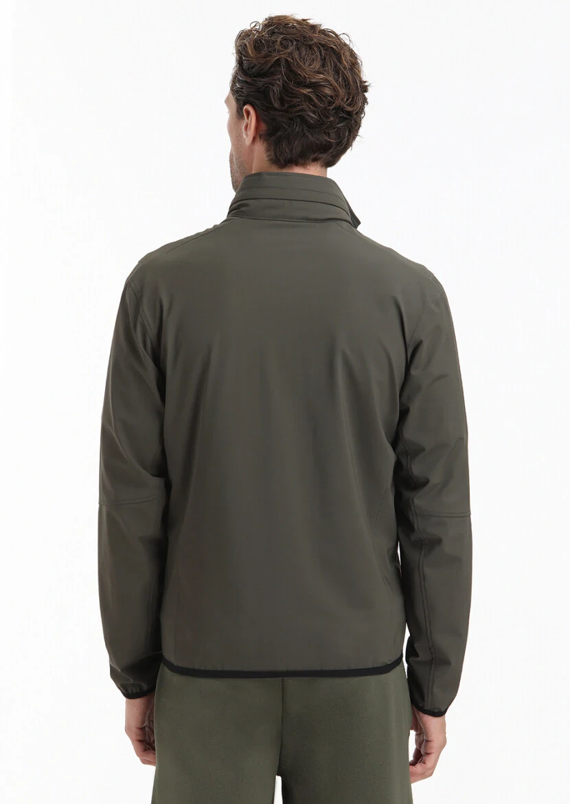 Haki Regular Fit Gizli Kapüşon Casual Dokuma Mont - 5