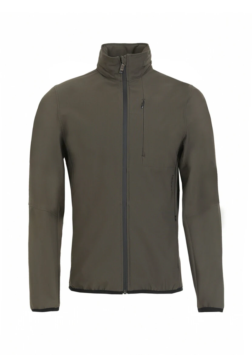 Haki Regular Fit Gizli Kapüşon Casual Dokuma Mont - 6