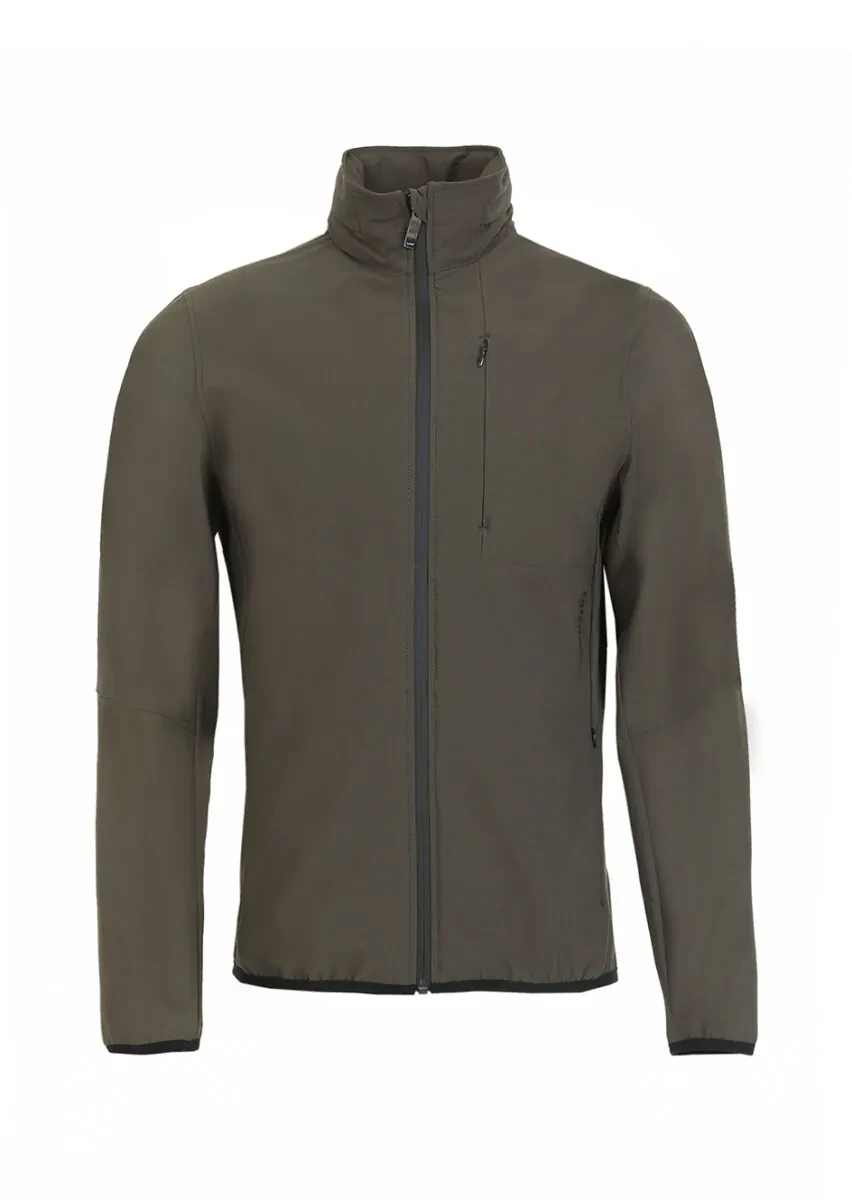 Haki Regular Fit Gizli Kapüşon Casual Dokuma Mont - 6