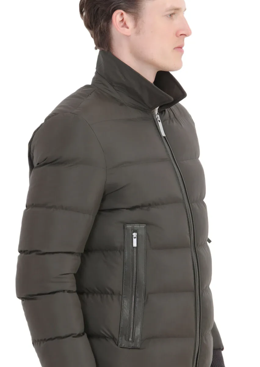 Haki Regular Fit Gömlek Yaka Casual Dokuma Mont - 6