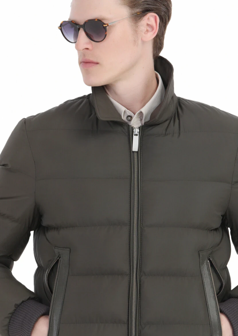 Haki Regular Fit Gömlek Yaka Casual Dokuma Mont - 7