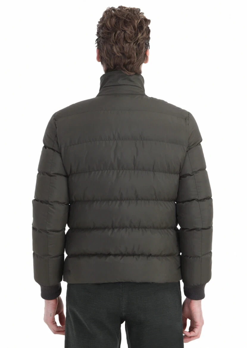 Haki Regular Fit Gömlek Yaka Casual Dokuma Mont - 8