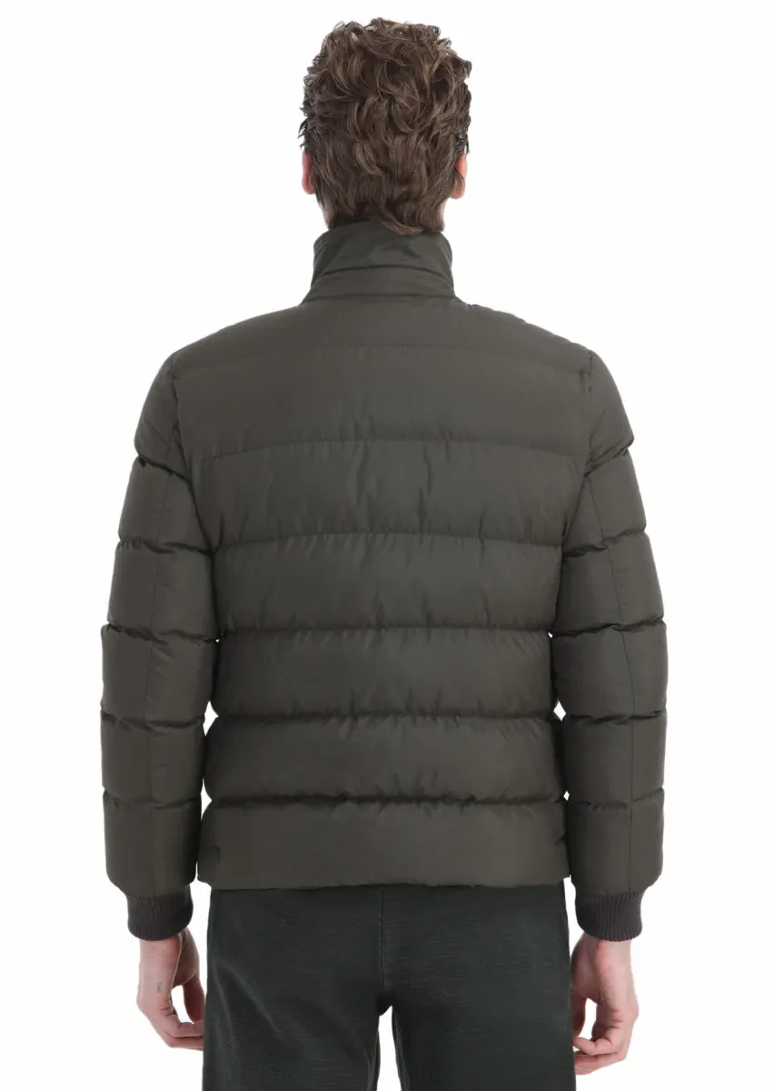 Haki Regular Fit Gömlek Yaka Casual Dokuma Mont - 8