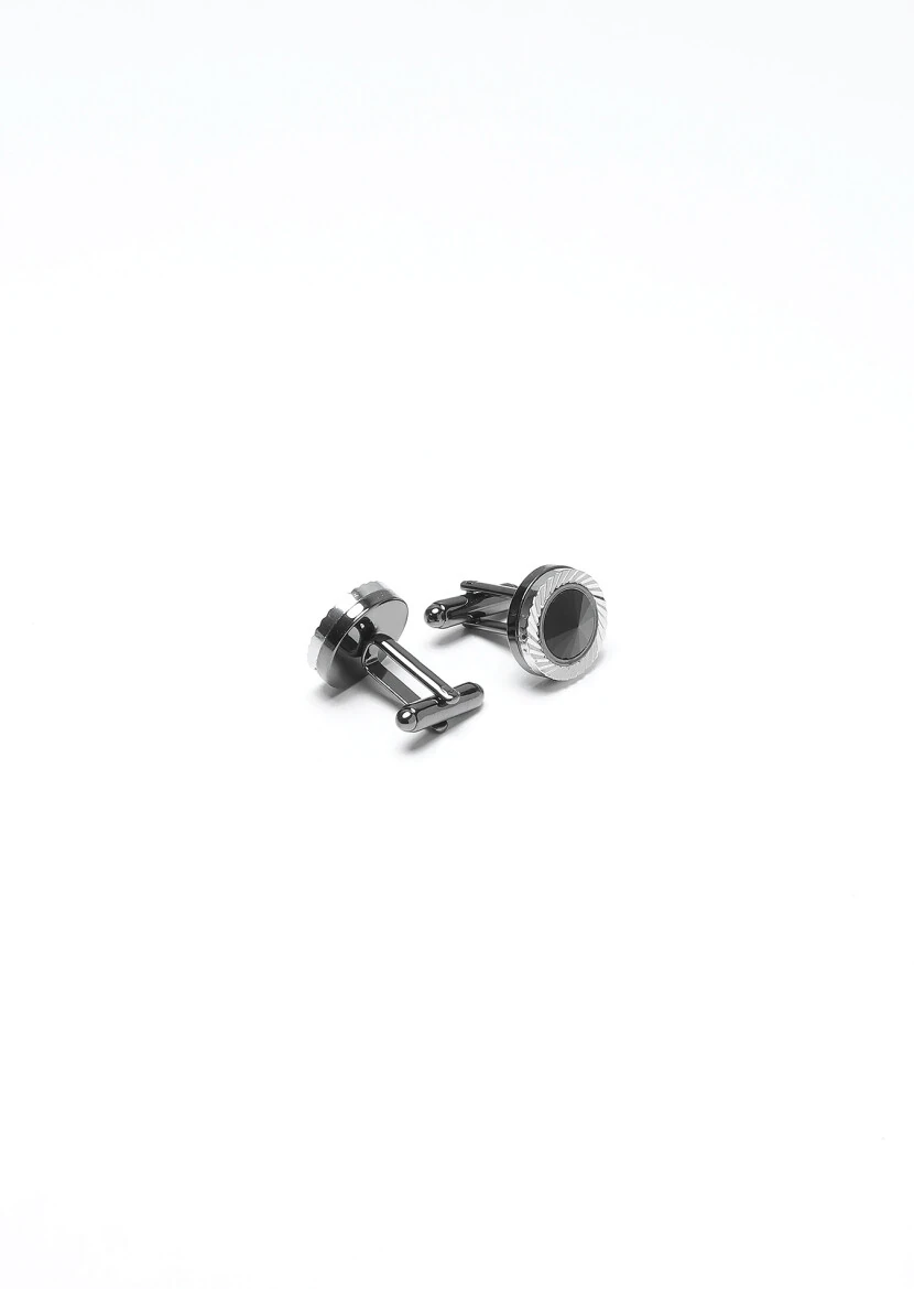 Hard Coal Brass Cuff Link - 2
