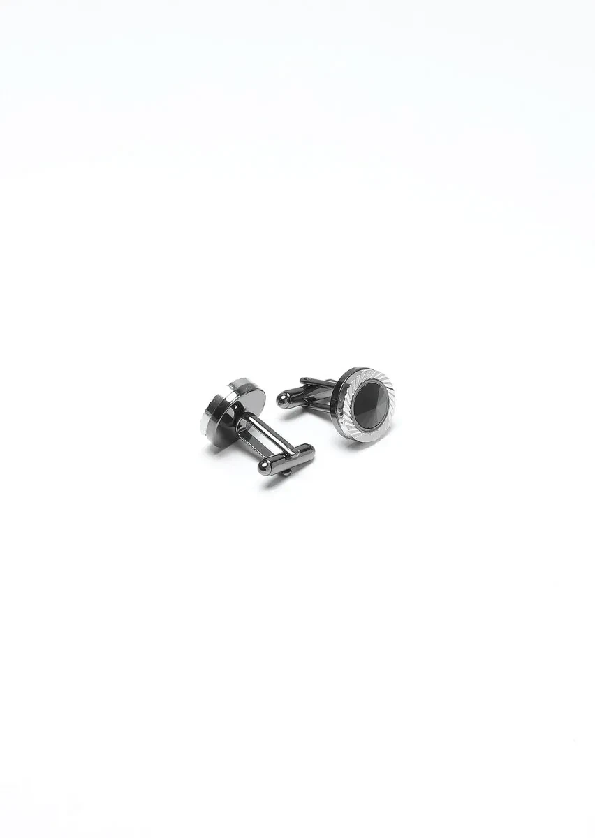 Hard Coal Brass Cuff Link - 2