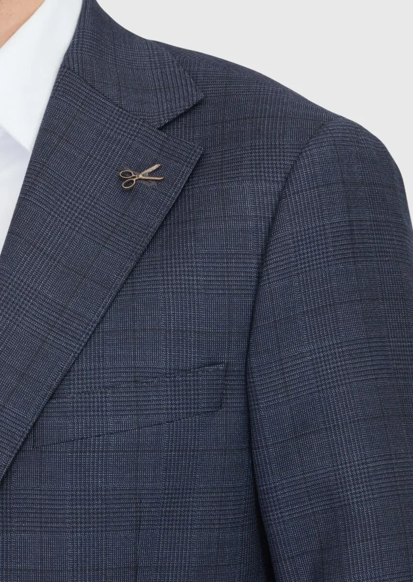 Hard Coal Checkered Regular Fit Wool Blended Suit - 5