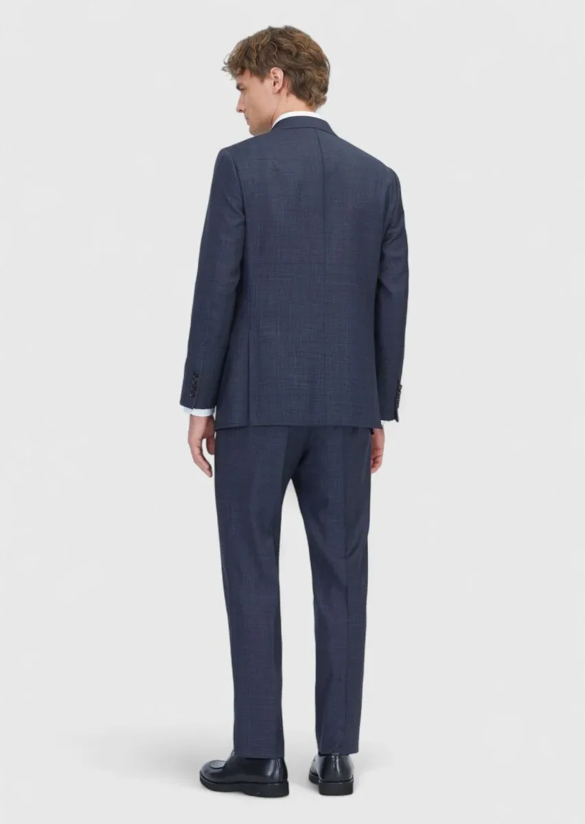 Hard Coal Checkered Regular Fit Wool Blended Suit - 6