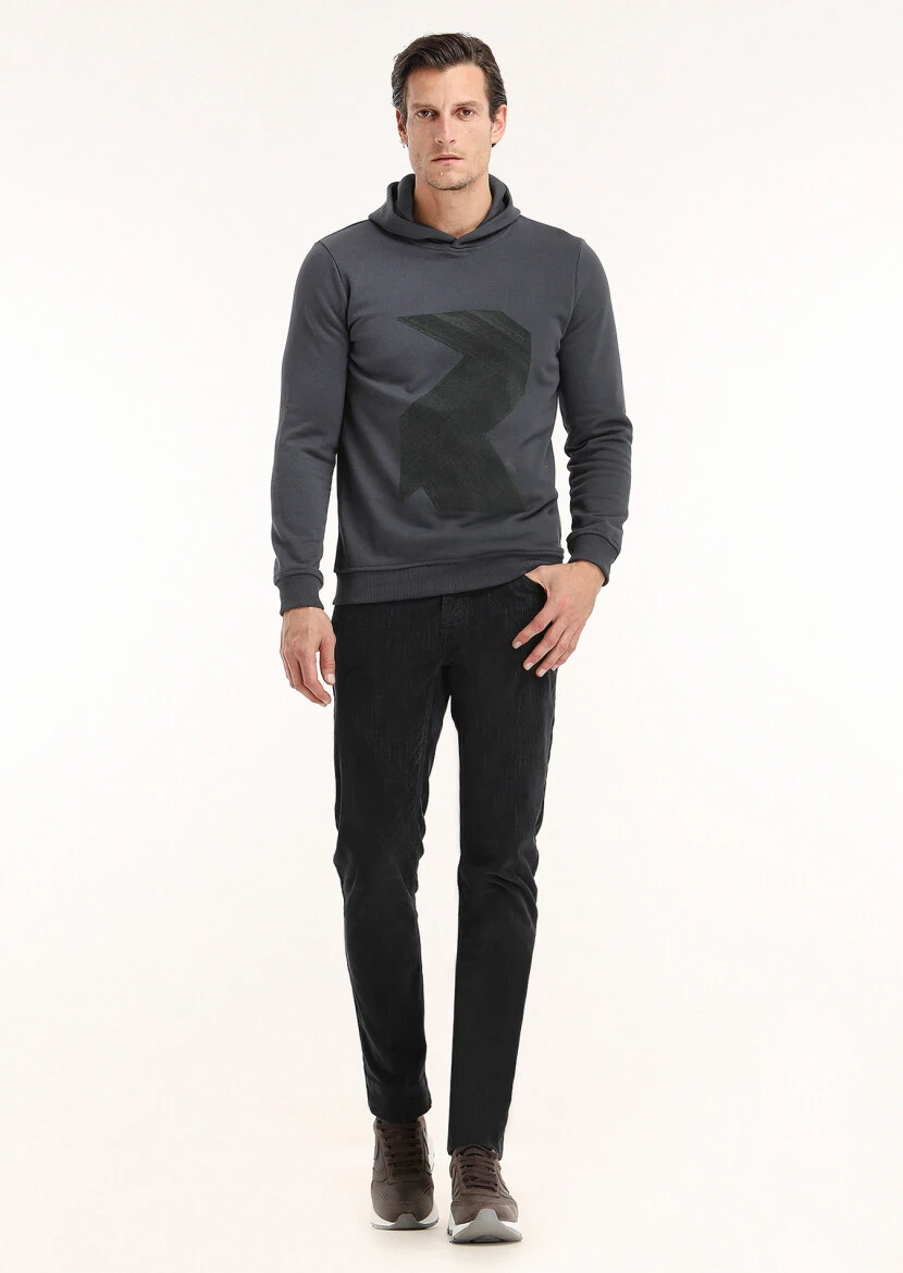 Hard Coal Hooded Printed Sweatshirt - 1