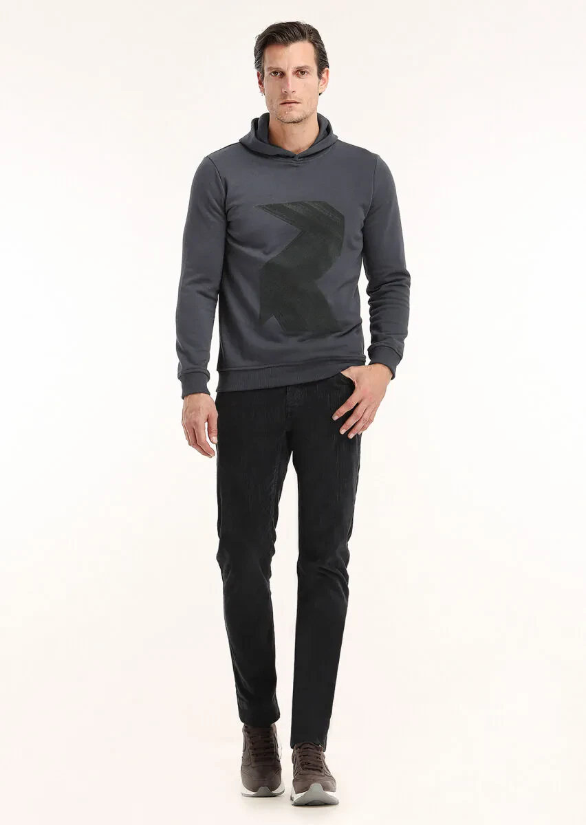 Hard Coal Hooded Printed Sweatshirt - 1