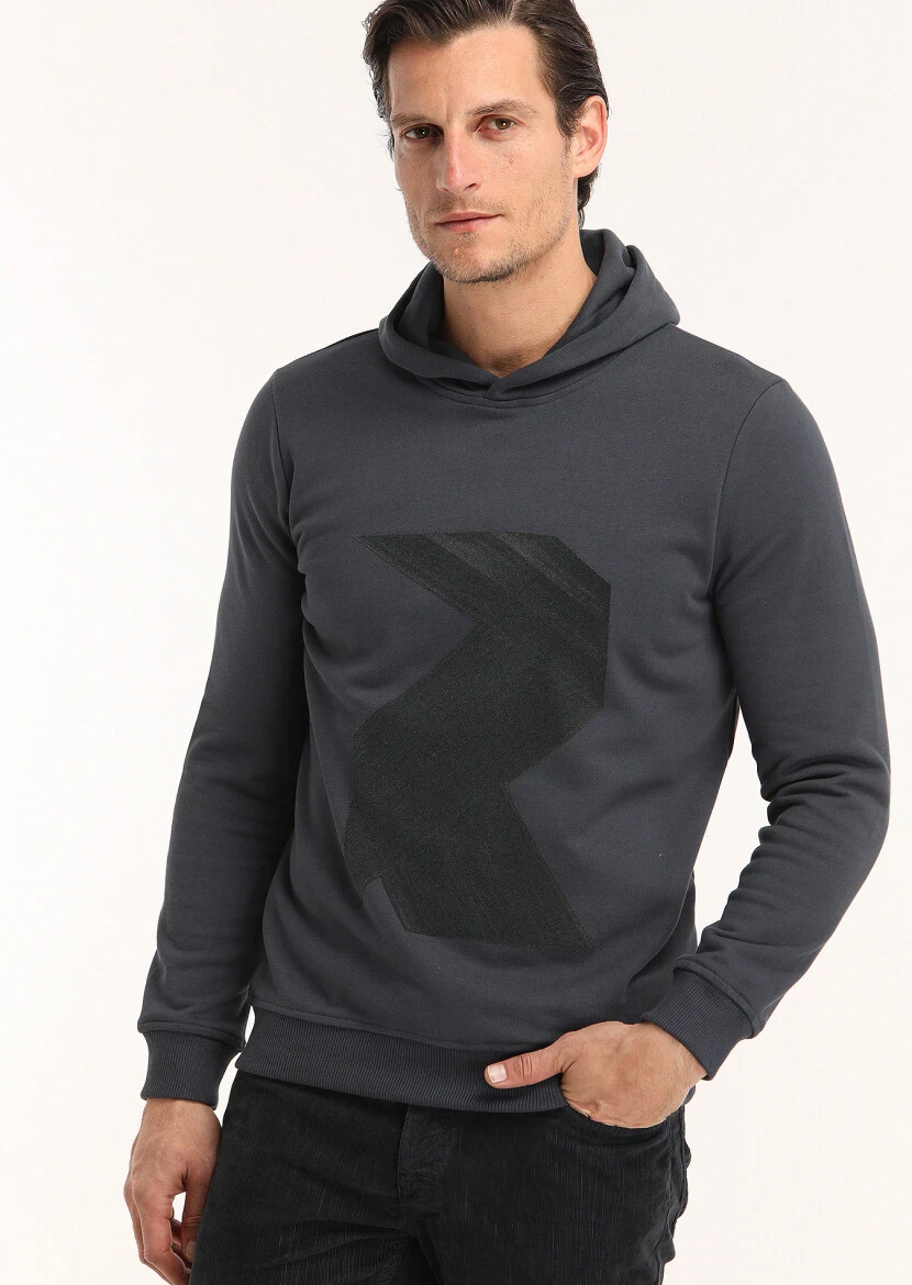 Hard Coal Hooded Printed Sweatshirt 