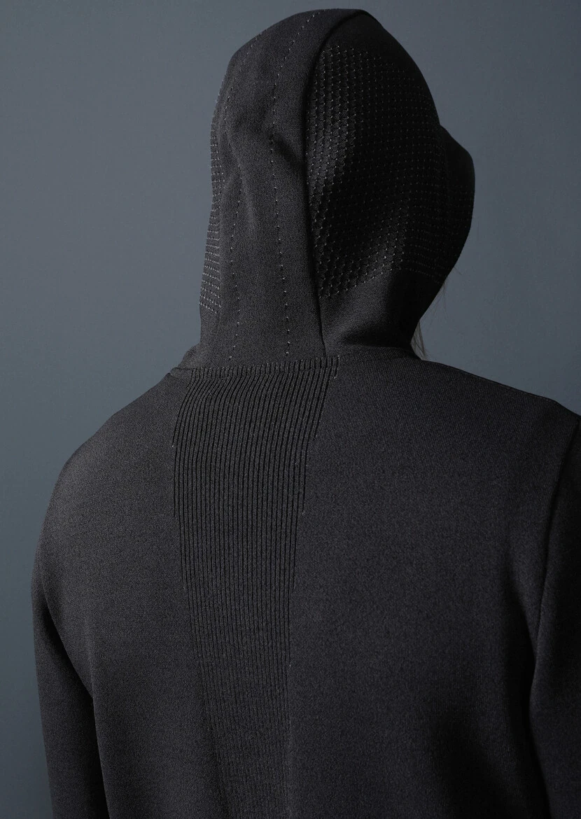 Hard Coal Jacquard Wool Blended Cardigan - 5