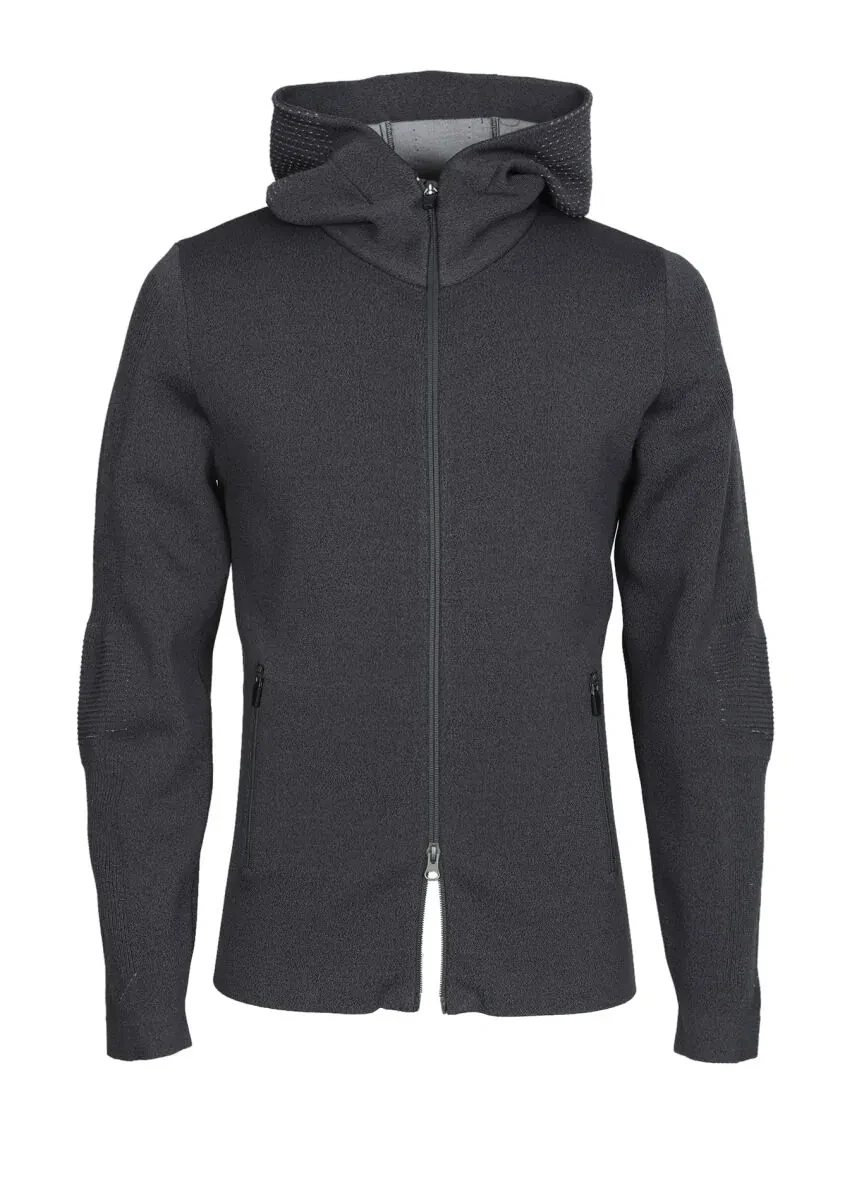 Hard Coal Jacquard Wool Blended Cardigan - 6