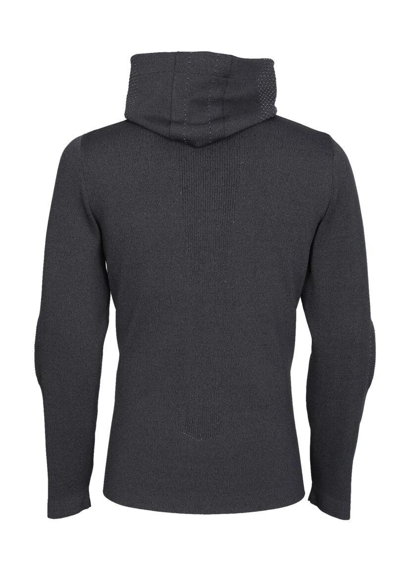 Hard Coal Jacquard Wool Blended Cardigan - 7