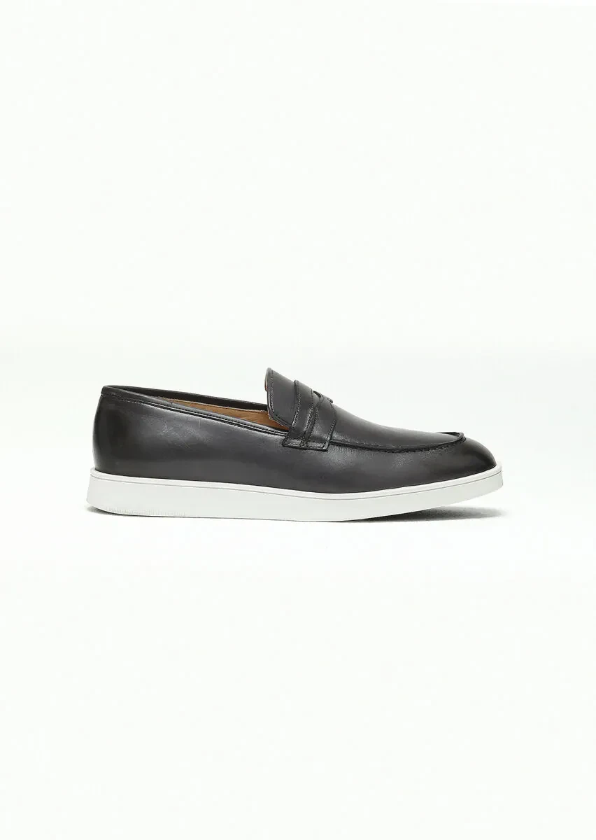 Hard Coal Leather Casual Loafer - 1