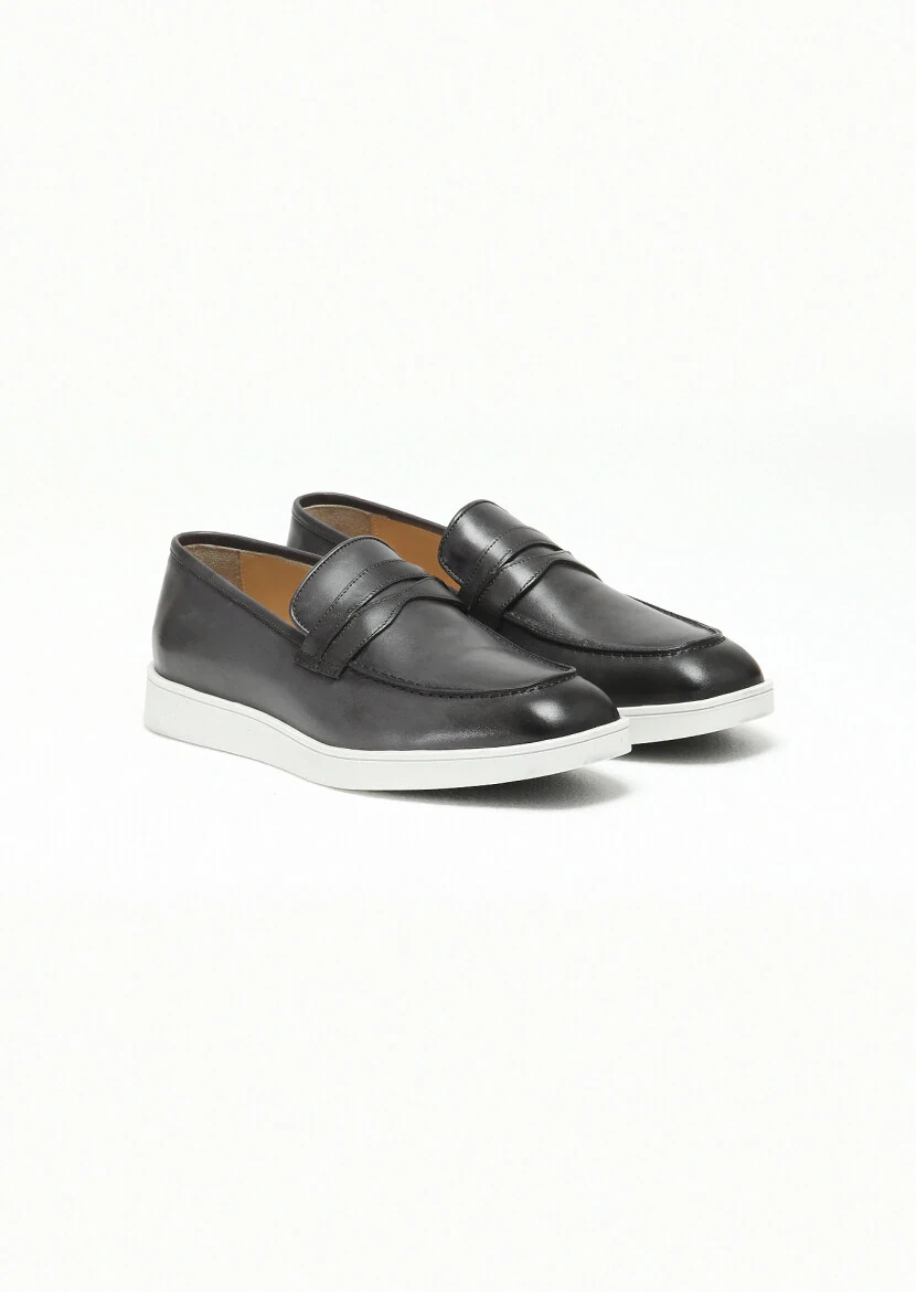 Hard Coal Leather Casual Loafer 