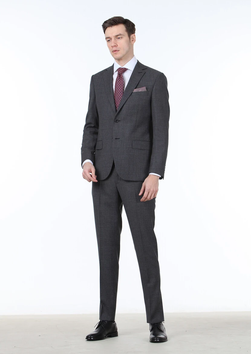 Hard Coal Micro Modern Fit 100% Wool Suit - 2