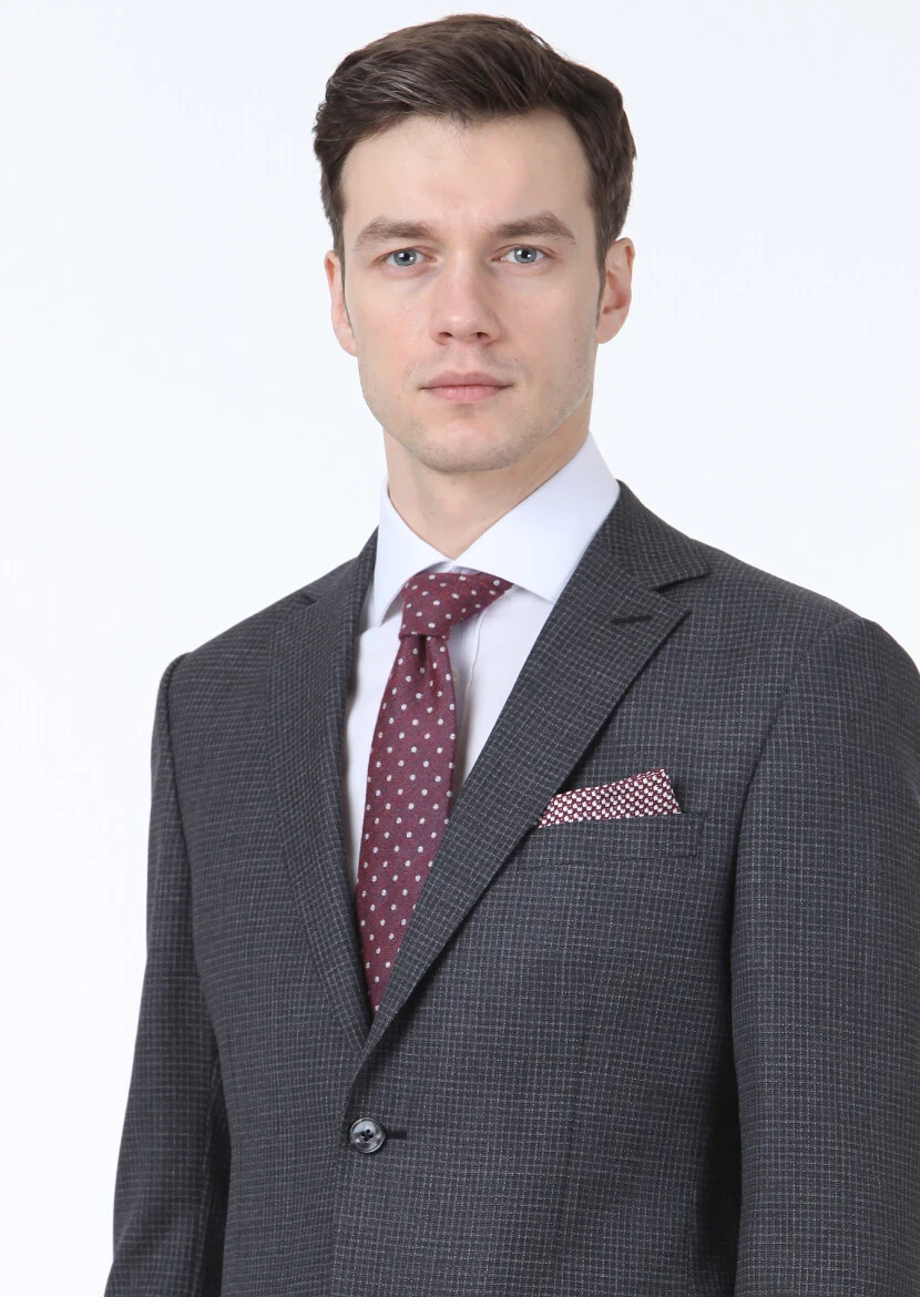 Hard Coal Micro Modern Fit 100% Wool Suit - 3