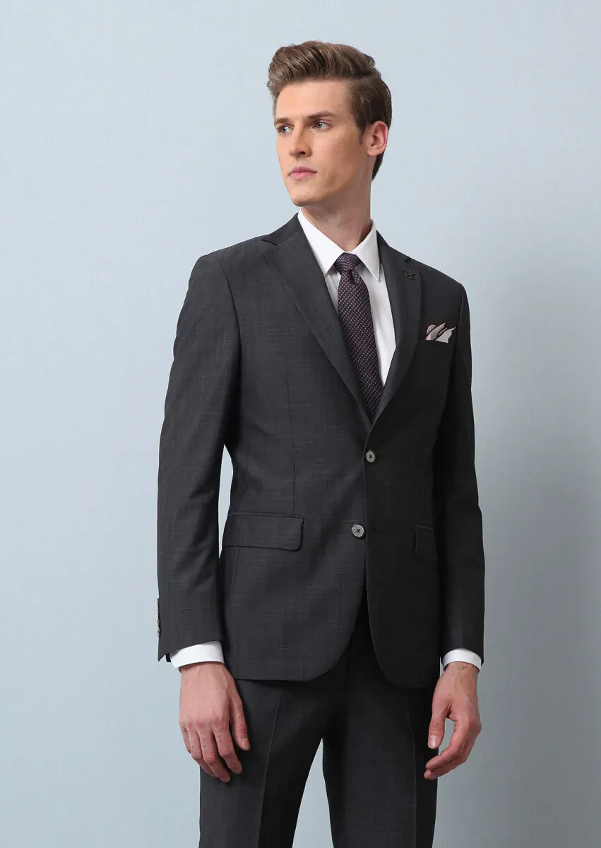 Hard Coal Micro Modern Fit 100% Wool Suit - 1