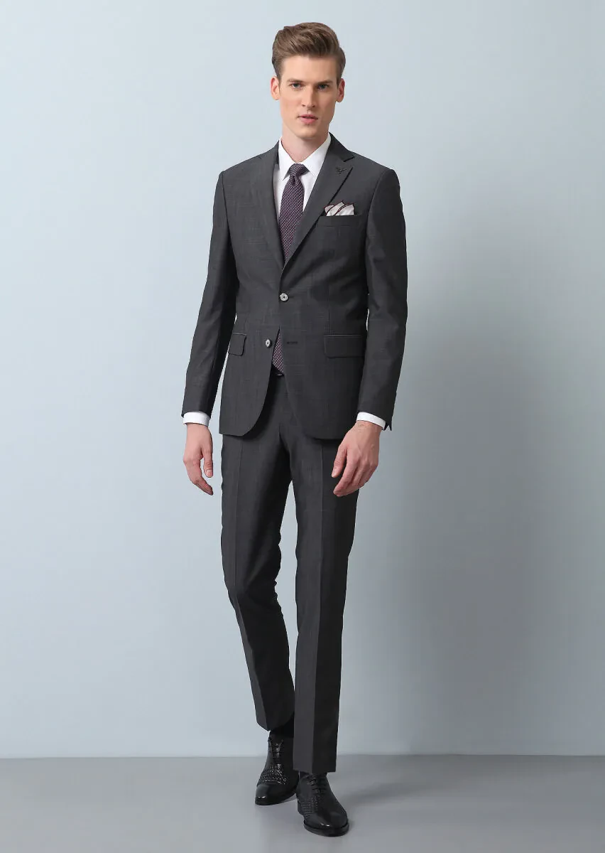 Hard Coal Micro Modern Fit 100% Wool Suit - 2
