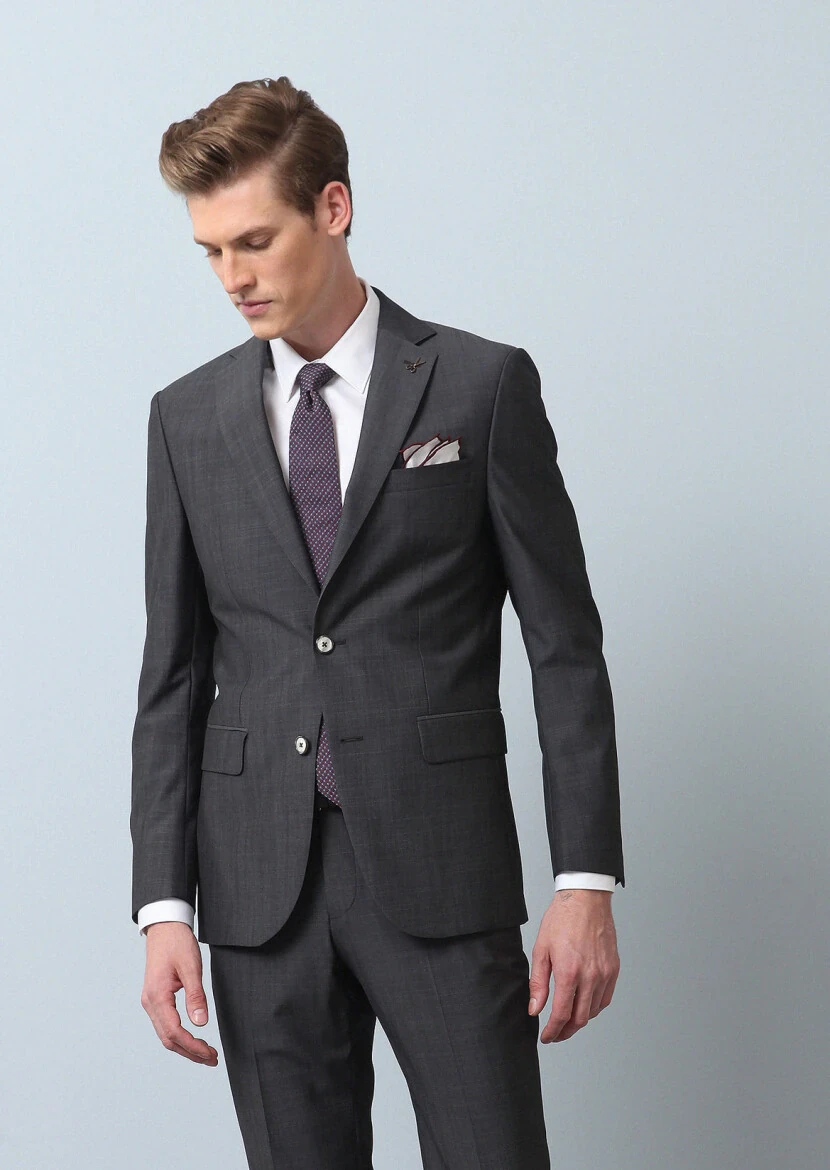 Hard Coal Micro Modern Fit 100% Wool Suit - 3