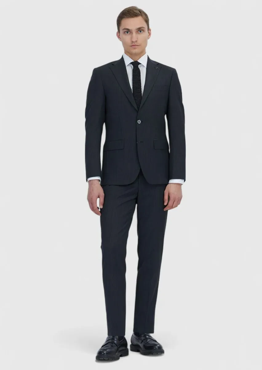 Hard Coal Micro Modern Fit Wool Blended Suit - 2