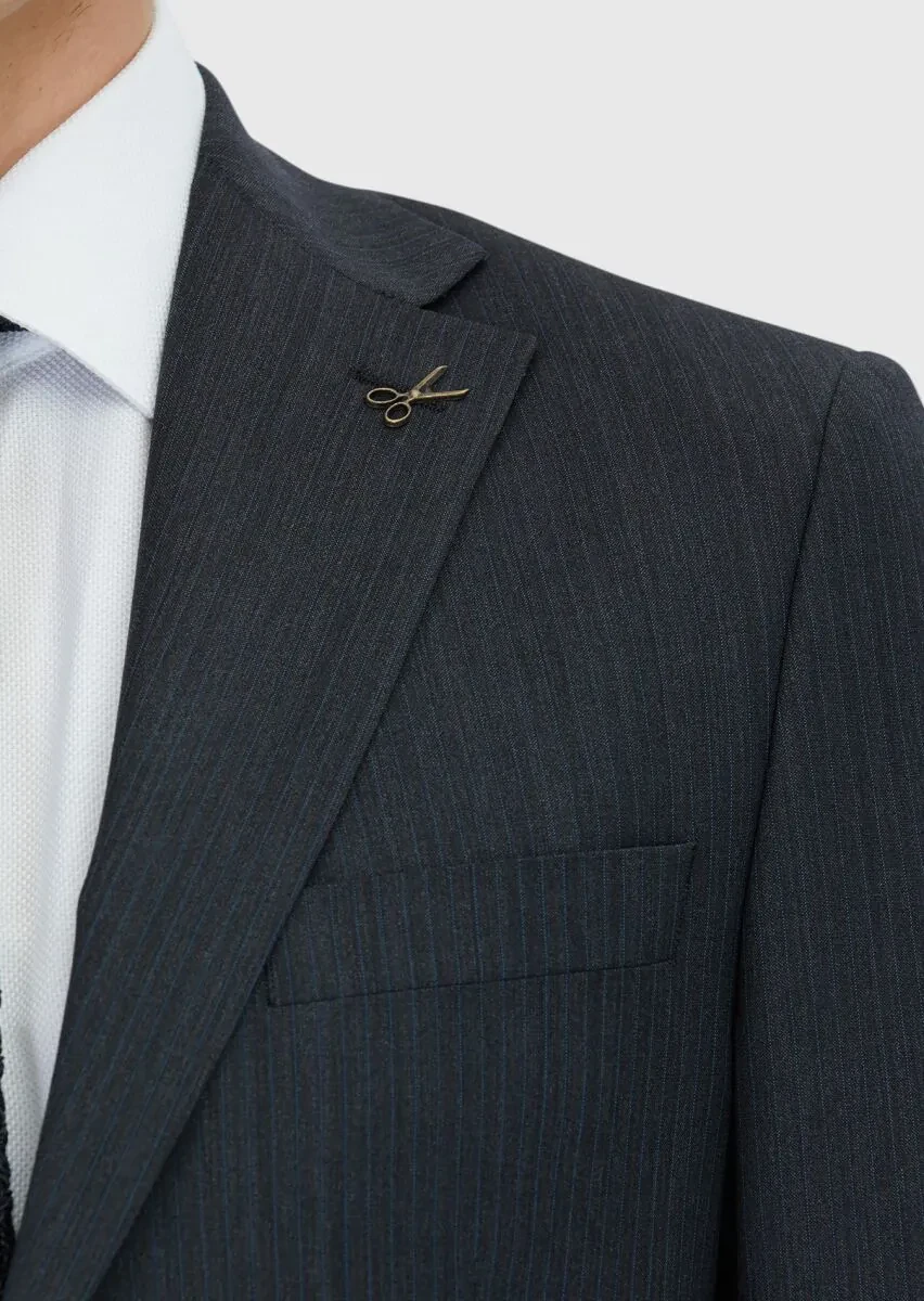 Hard Coal Micro Modern Fit Wool Blended Suit - 4