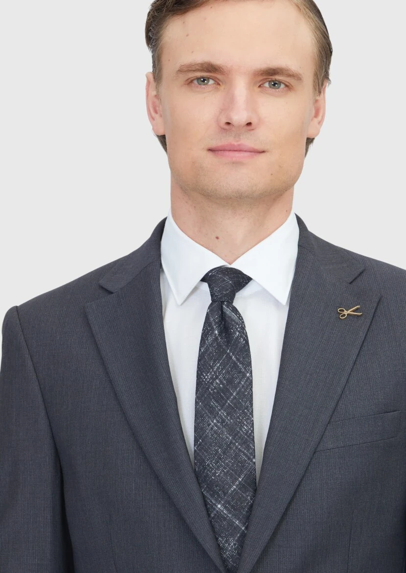 Hard Coal Micro Modern Fit Wool Blended Suit - 3