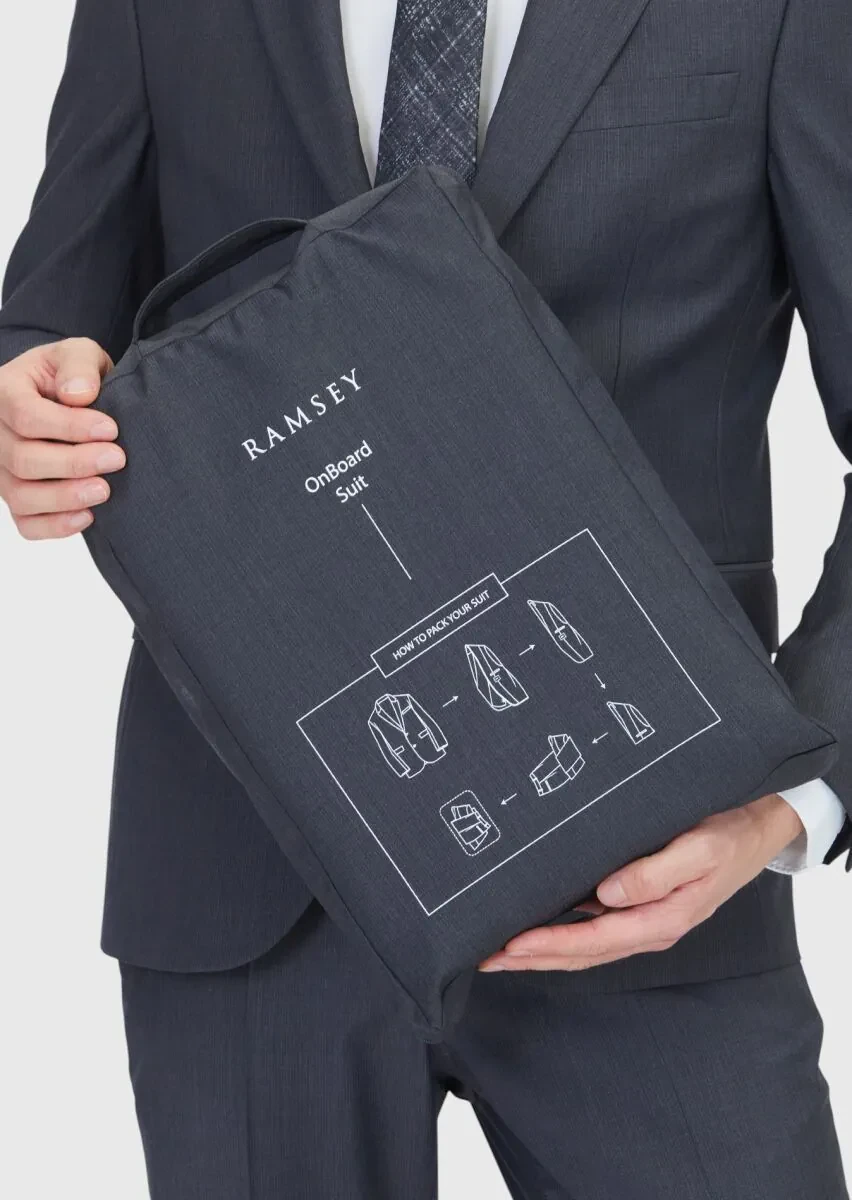 Hard Coal Micro Modern Fit Wool Blended Suit - 6