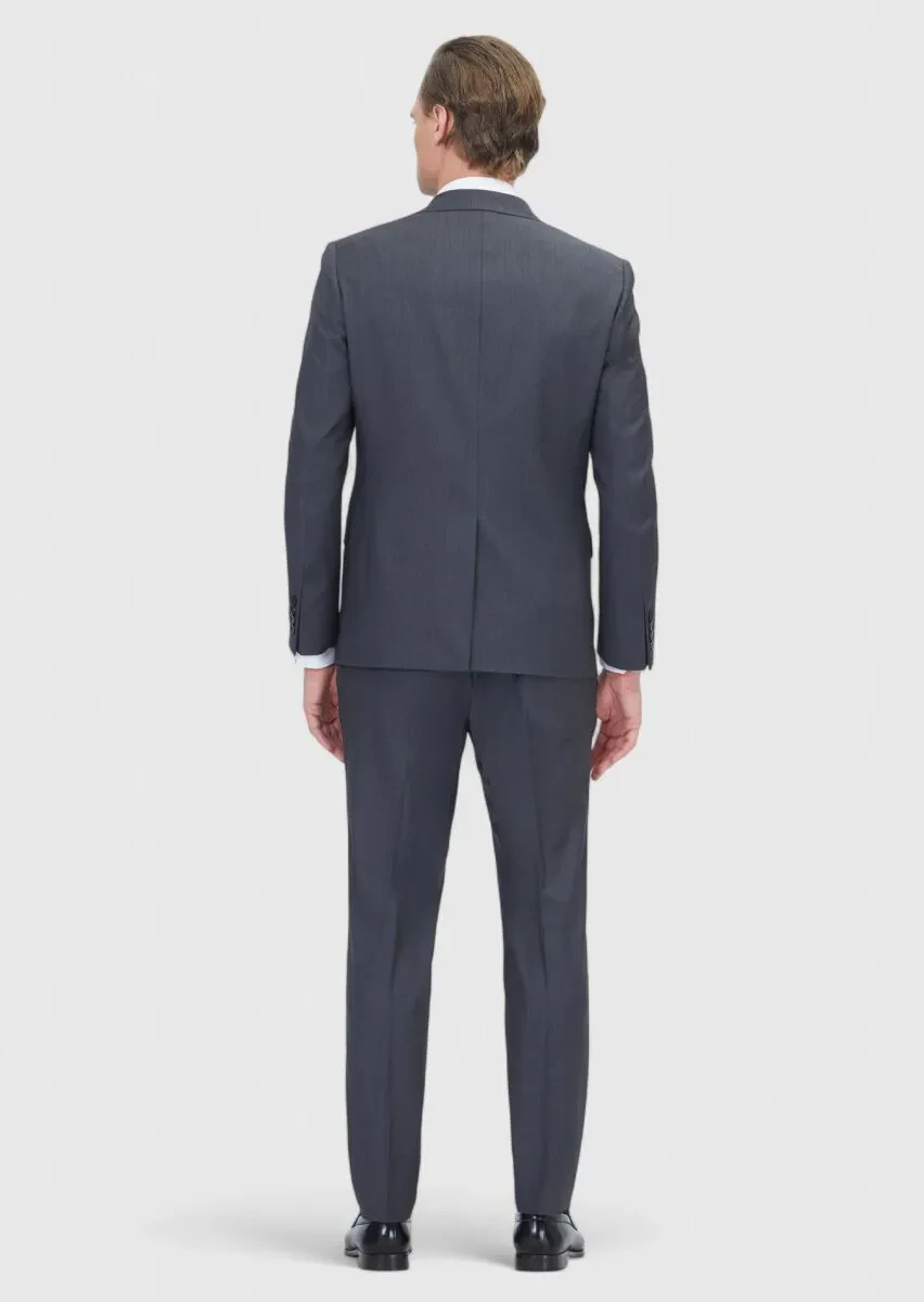 Hard Coal Micro Modern Fit Wool Blended Suit - 7