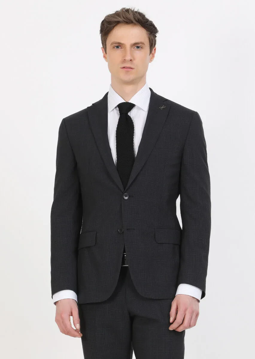 Hard Coal Micro Zeroweight Slim Fit Silk Blended Suit - 1