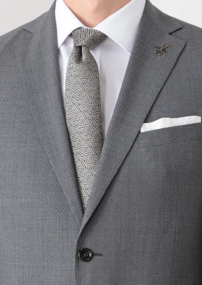 Hard Coal Patterned Regular Fit 100% Wool Suit - 4