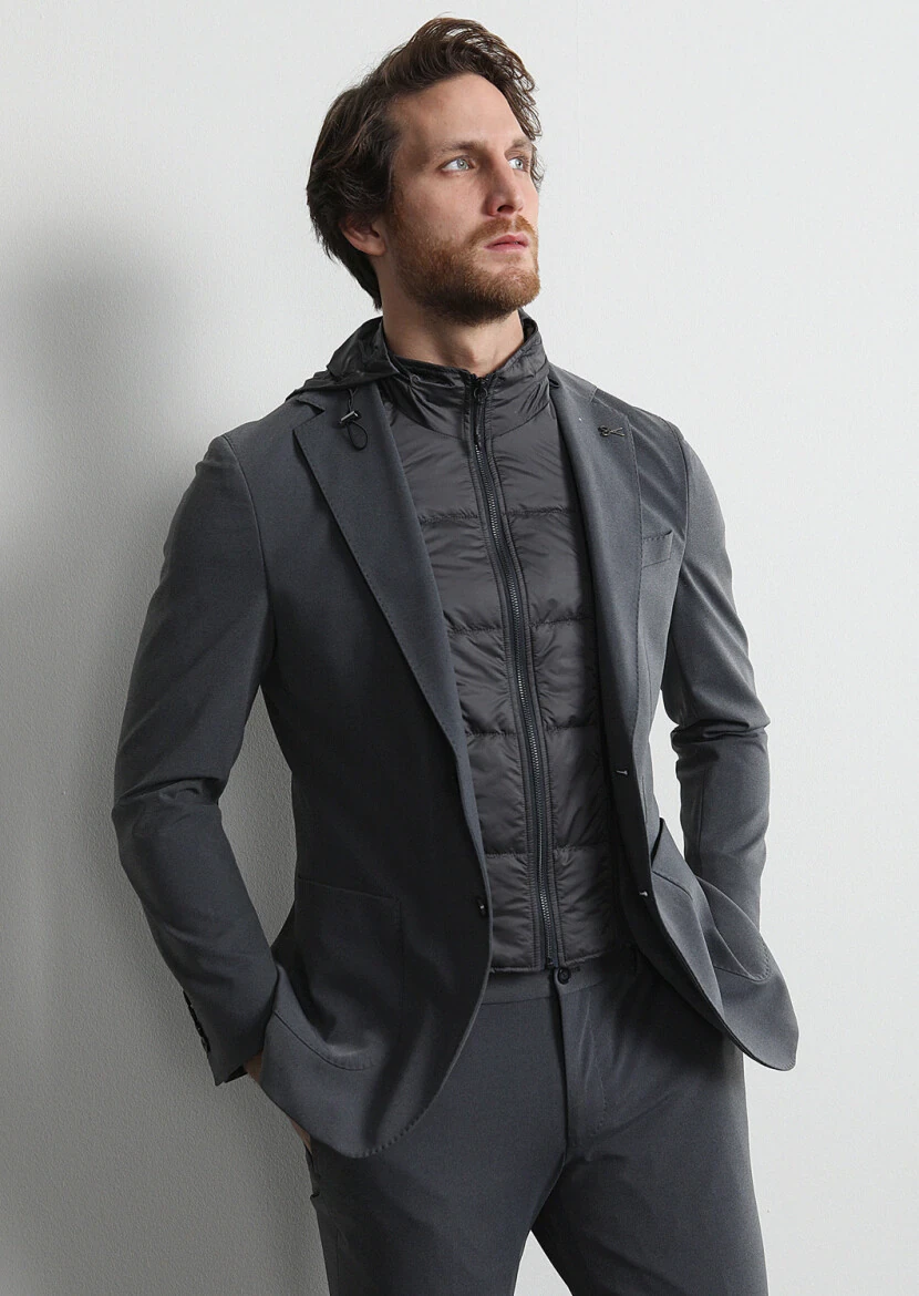 Hard Coal Plain Comfort Fit Suit - 2